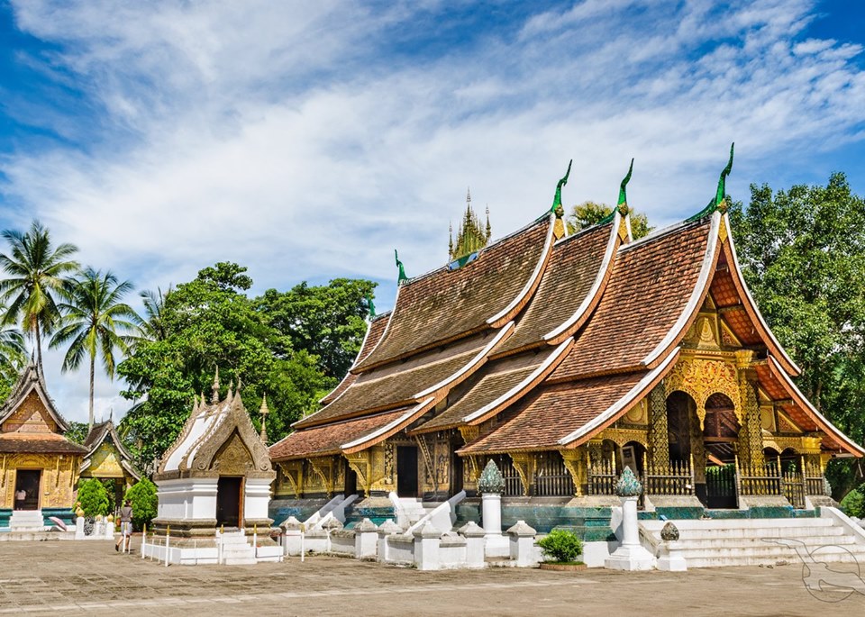 Chùa Wat Xieng Thong có kiến trúc đặc thù của văn hóa Lào  