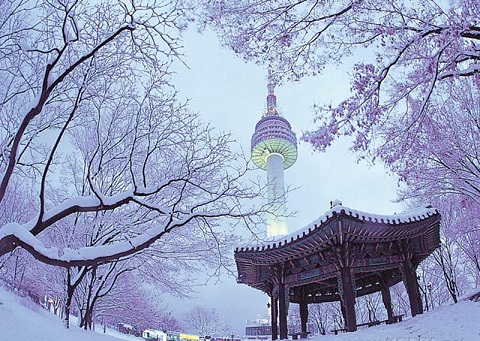 Tháp Namsan seoul mùa đông