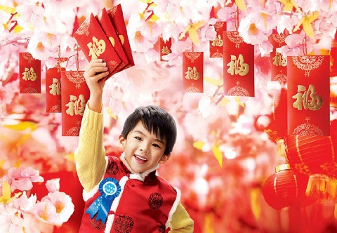 Trẻ em Đài Loan vui vẻ khi nhận được hồng bao ngày Tết