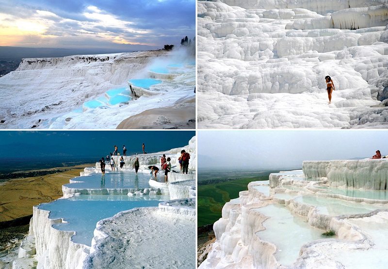 Pamukkale quanh năm phủ một màu trắng toát