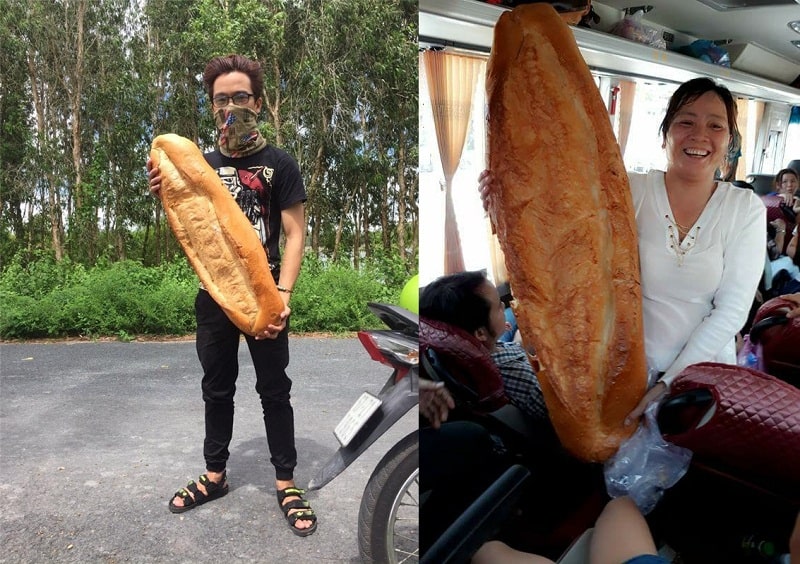 Chiếc bánh mì An Giang với kích thước "khủng" hot rần rần