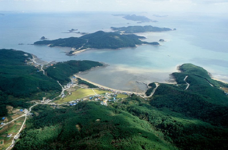 View trên cao nhìn xuống ở đảo Deokjeokdo