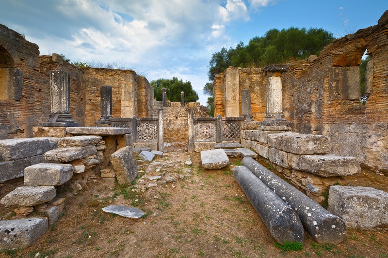 Xưởng của Pheidias và basochicaian basilica tại khu khảo cổ của Olympia cổ đại 