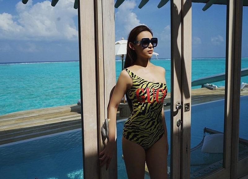 Bộ đồ bơi da beo có giá gần 10 triệu đồng của hãng Gucci