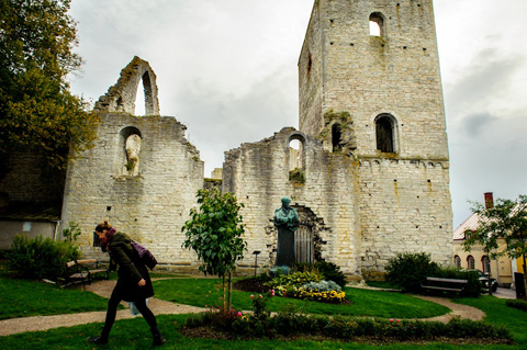 Một di tích cổ ở Visby.