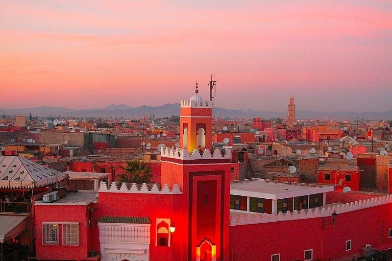 Thành phố Marrakech ngập tràn một màu đỏ rực hiếm thấy