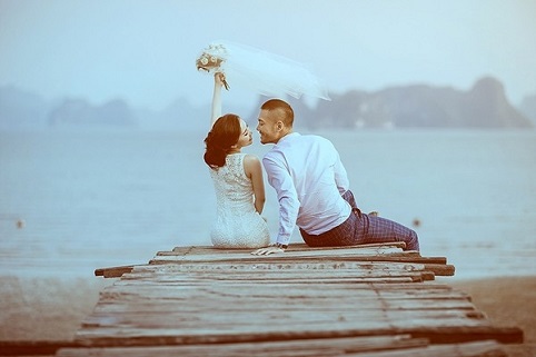 Ảnh cưới Quỳnh Nga trên đảo Quan Lạn