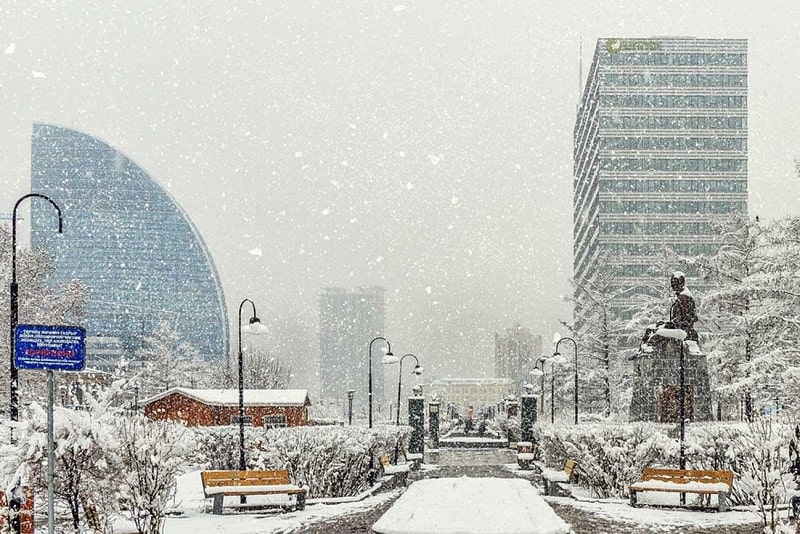 Ulaanbaatar phủ đầy tuyết vào mùa đông