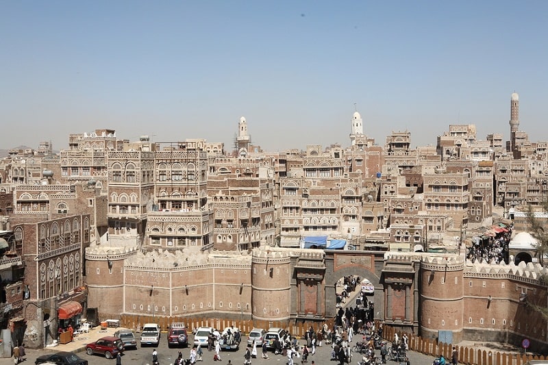 Cổng Bab al-Yemen nơi dẫn vào thành cổ Sanaa