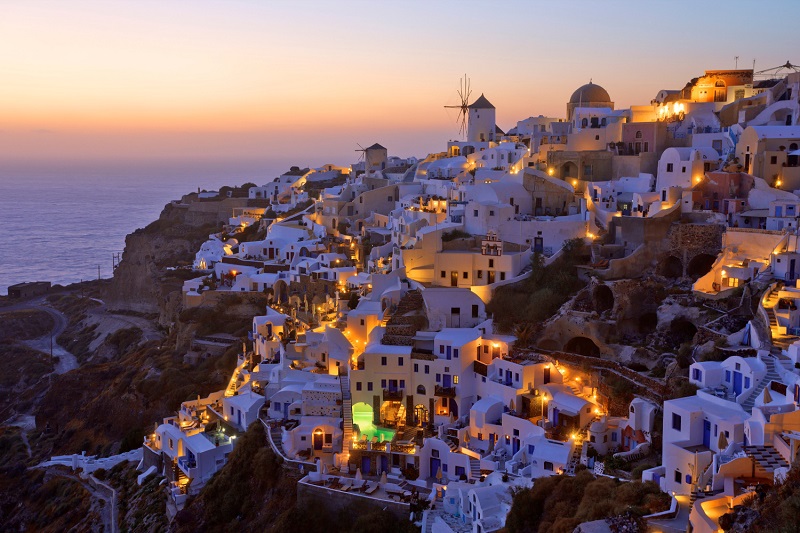 hoàng hôn santorini