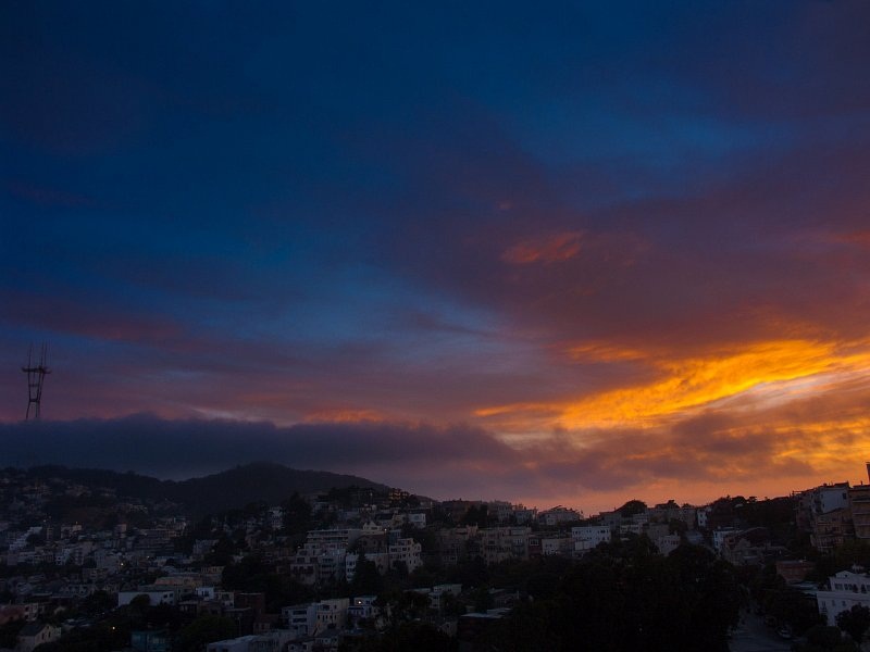 ngắm hoàng hôn ở San Francisco 