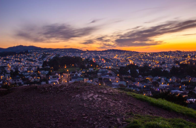 ngắm hoàng hôn ở San Francisco 