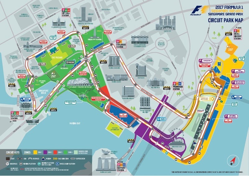 Sơ đồ đường đua Marina Bay Street Circuit