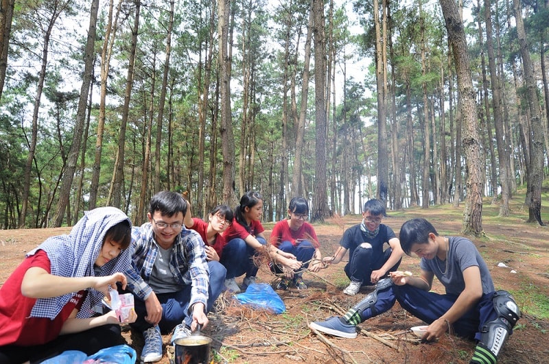 Tổ chức picnic, cắm trại ở đồi thông là một trải nghiệm khó quên trong chuyến phượt thủ