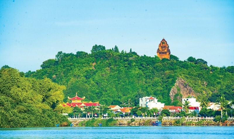Tháp Nhạn nằm bên bờ Bắc sông Đà Rằng, gần quốc lộ 1A, thuộc tỉnh Phú Yên