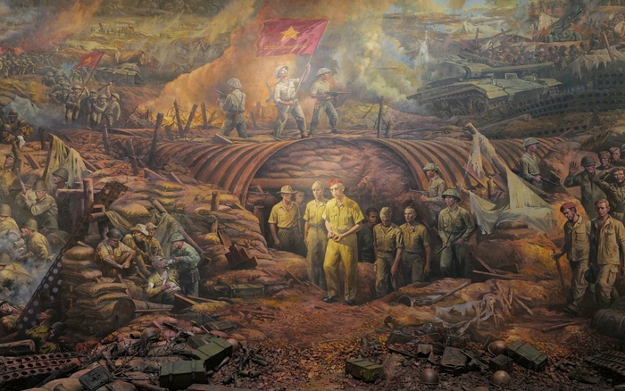 Trường đoạn cuối của bức tranh bức tranh Panorama khổng lồ ở bảo tàng Điện Biên Phủ