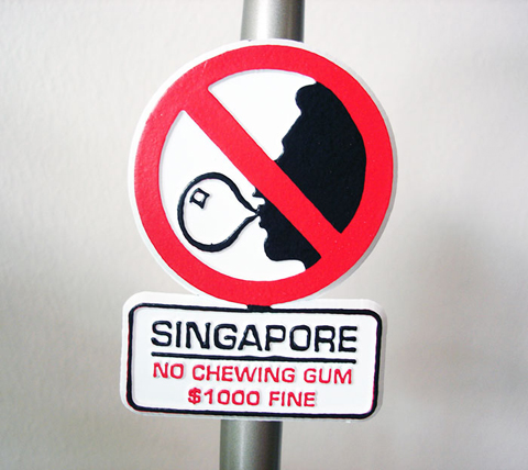 Không nhai kẹo Chewing Gum ở Singapore