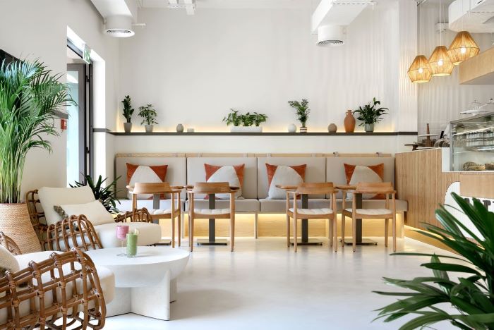 Không gian quán cà phê đẹp ở Dubai Apricot Delicatessen rộng rãi