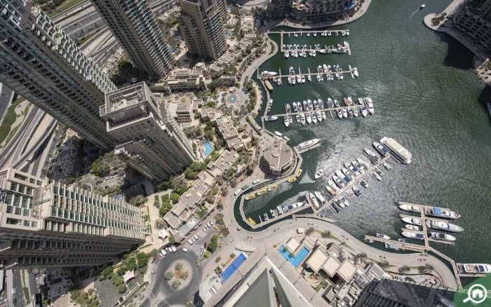 Marina Dubai được chụp từ trên cao