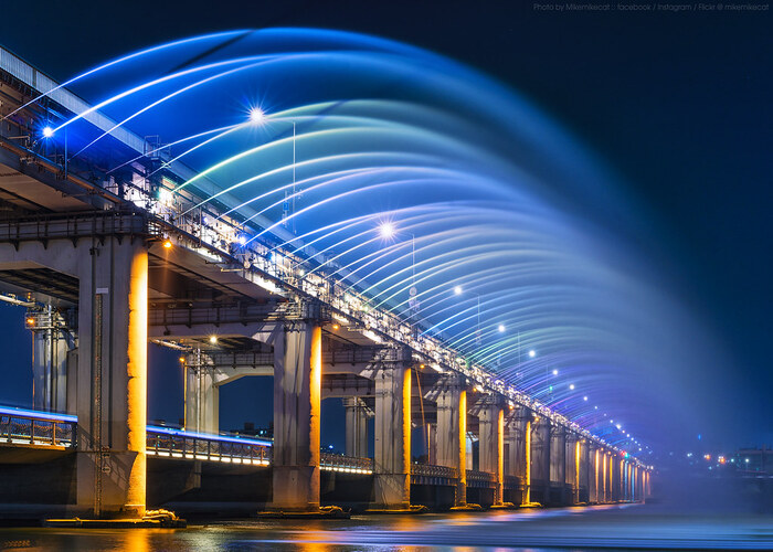 Cầu Banpo – Hòa quyện giữa ánh sáng và trình diễn nước ở Seoul, Hàn Quốc