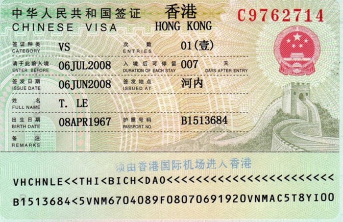 Visa đi HongKong