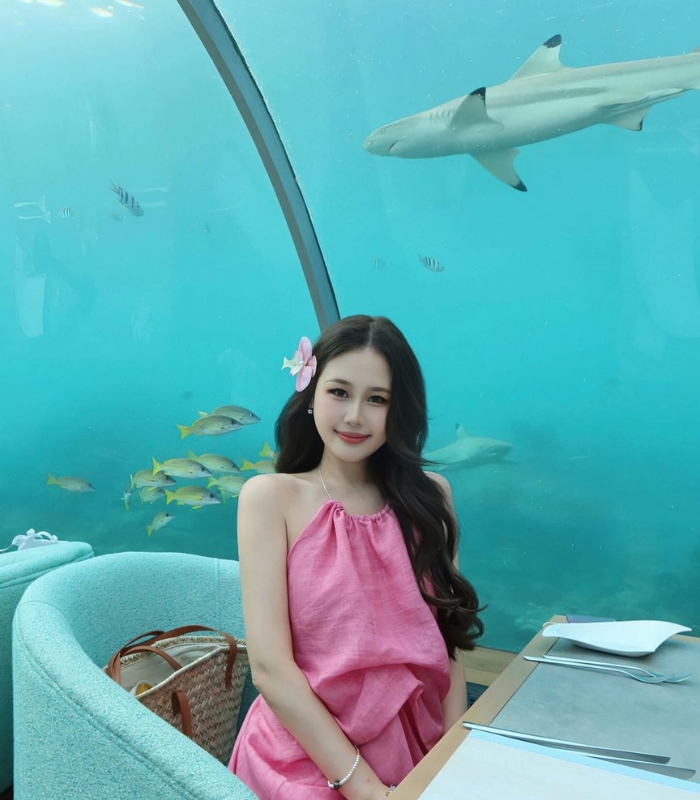 Khung cảnh bên trong nhà hàng Ithaa Undersea Restaurant