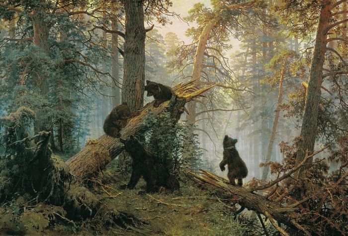 Buổi sáng trong rừng thông (1889) của Ivan Shishkin và Konstantin Savitsky