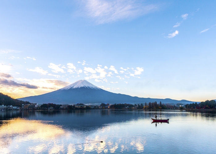 Hồ Kawaguchi nổi tiếng với khung cảnh tuyệt đẹp của núi Phú Sĩ