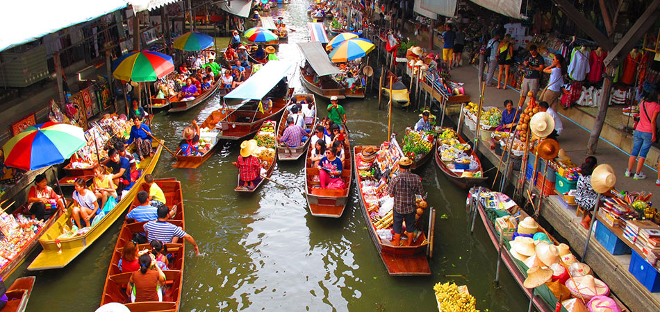Chợ nổi Damnoen Saduak Thái Lan, kinh nghiệm mua sắm ở Thái Lan