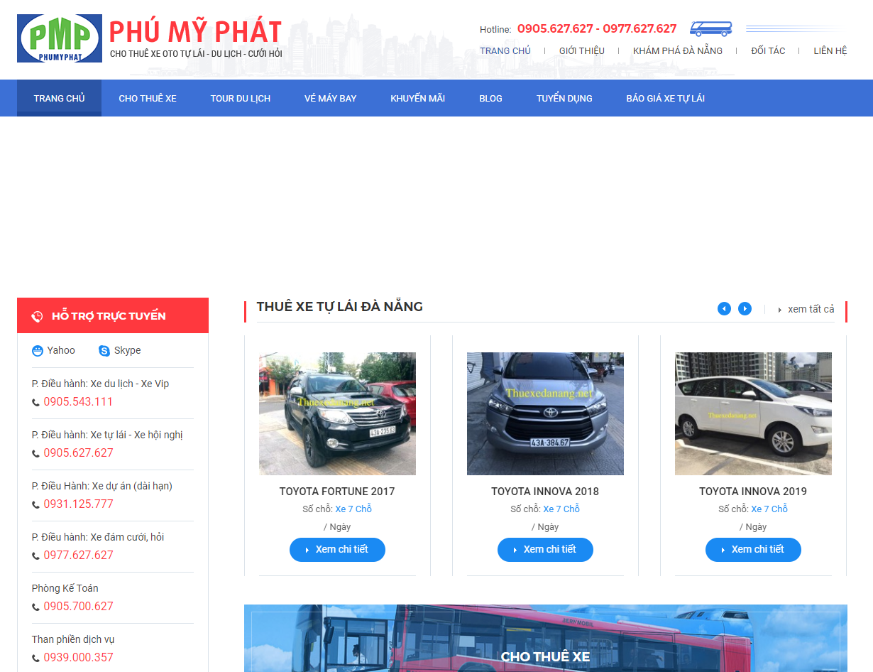 Công ty Phú Mỹ Phát - địa chỉ cho thuê ô tô tại Đà Nẵng