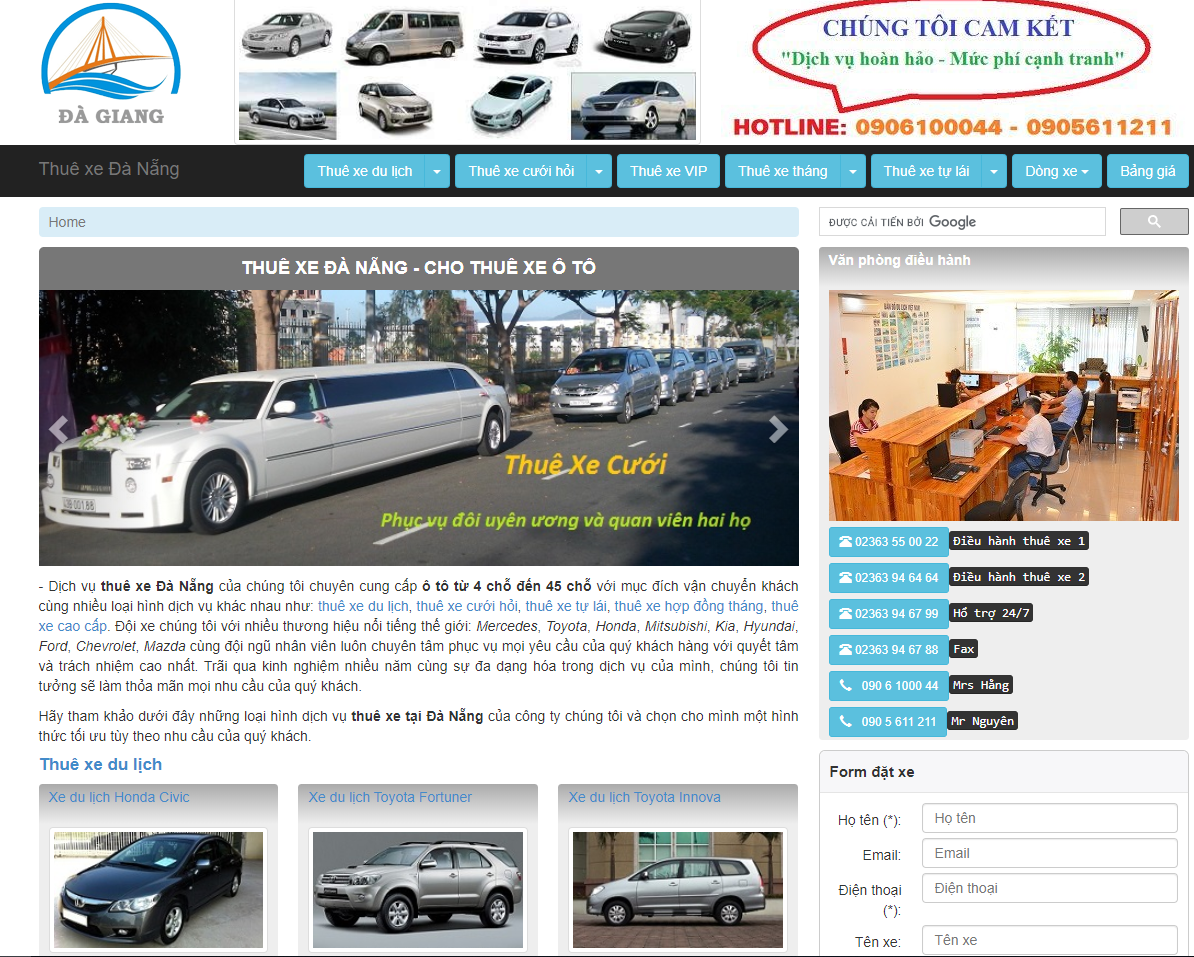 Công ty cho thuê xe du lịch Đà Giang - địa chỉ cho thuê ô tô tại Đà Nẵng