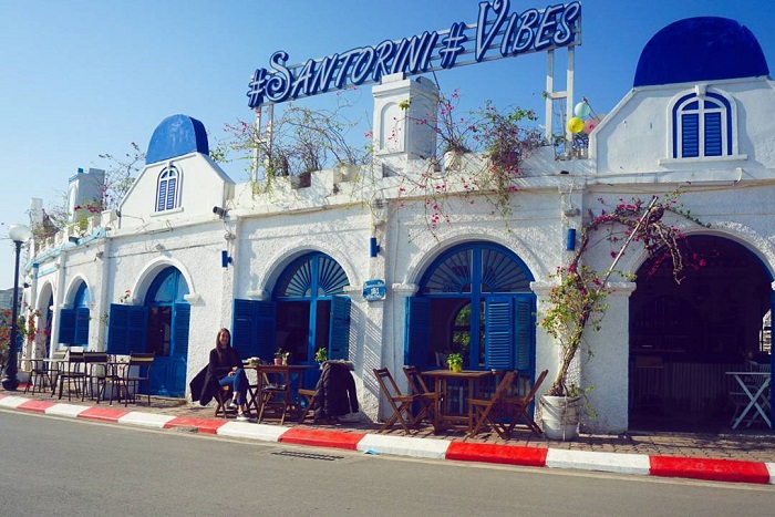 quán cafe Santorini Vibes Hồ Tây