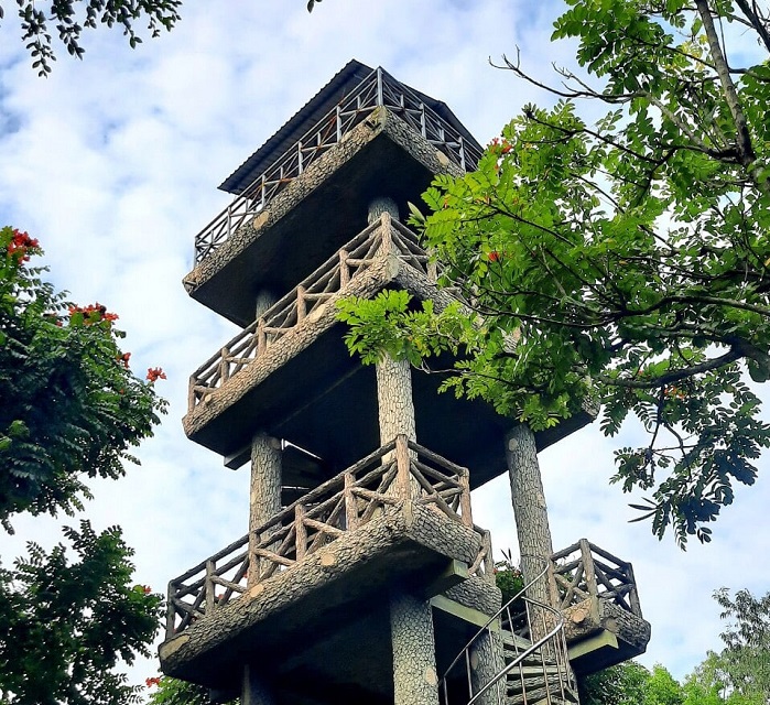 Đài quan sát cao 12 mét tại khu bảo tồn thiên nhiên Lung Ngọc Hoàng Hậu Giang