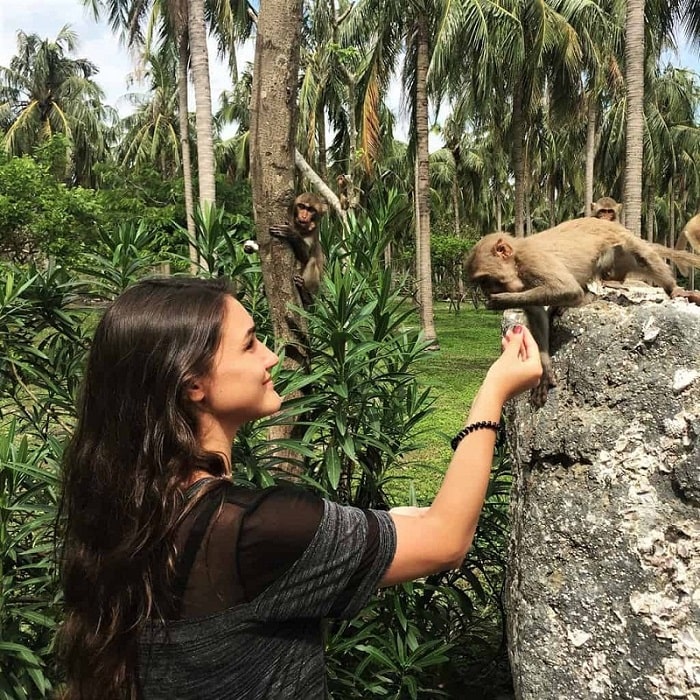 Tour khám phá đảo Nha Phu tham quan đảo khỉ