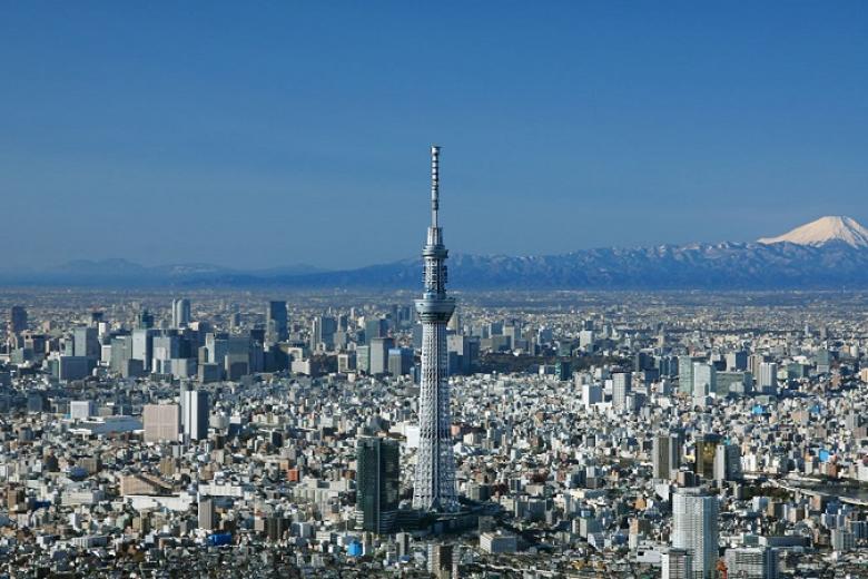 Chụp ảnh Tháp Tokyo Skytree