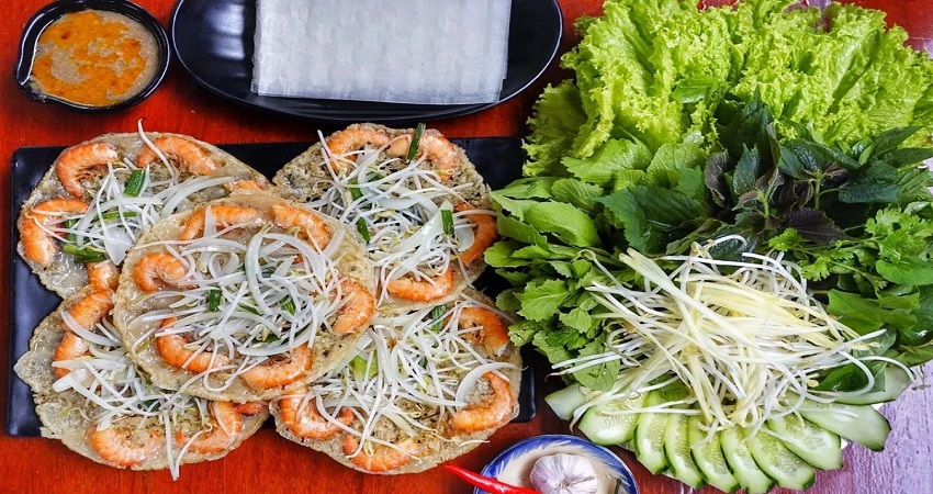 Bánh xèo tôm nhảy