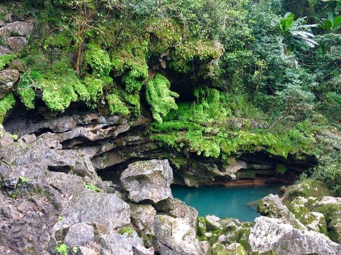 Bên ngoài hang Trạ Ang Quảng Bình.