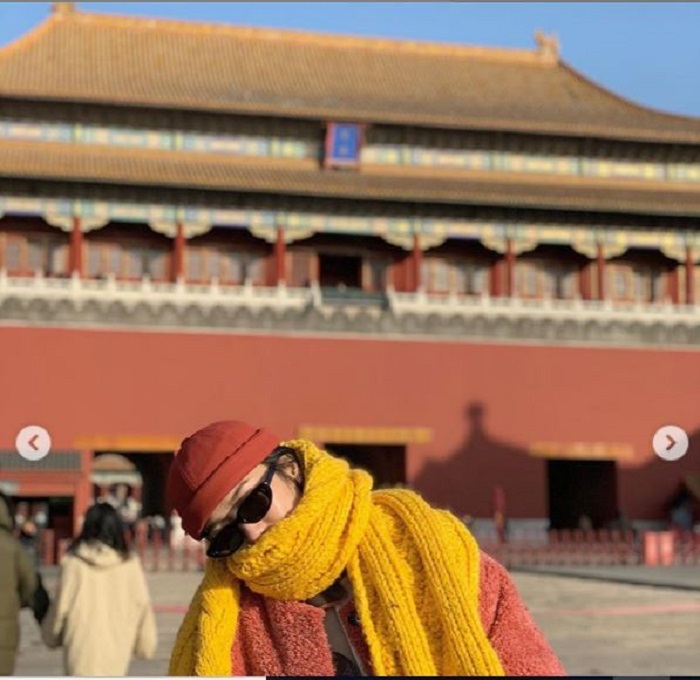 Diễn viên Diệu Nhi nhí nhảnh đi du lịch đầu năm ở Trung Quốc