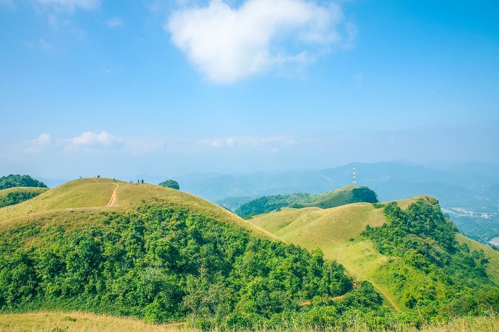 Bạn có thể lựa chọn nhiều phương tiện để di chuyển tới thảo nguyên Sam Chiêm Bắc Kạn