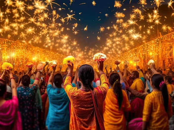 Lễ hội Diwalli còn được gọi là lễ hội màu sắc khi khắp các đường phố Ấn Độ luôn được trang trí bởi lồng đèn. Ảnh: Current Affairs Adada