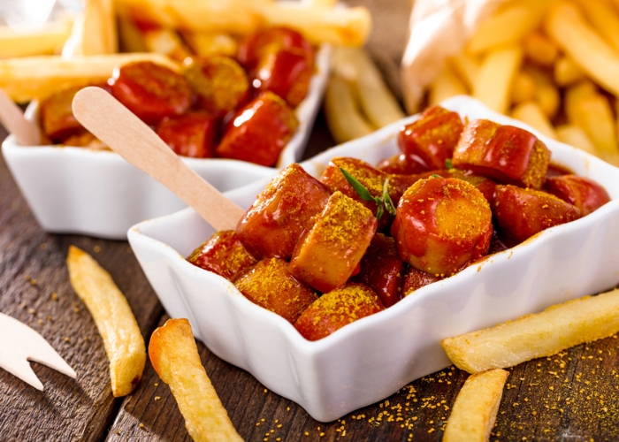 Du lịch Đức - Currywurst là một món ăn đường phố nổi tiếng của Đức