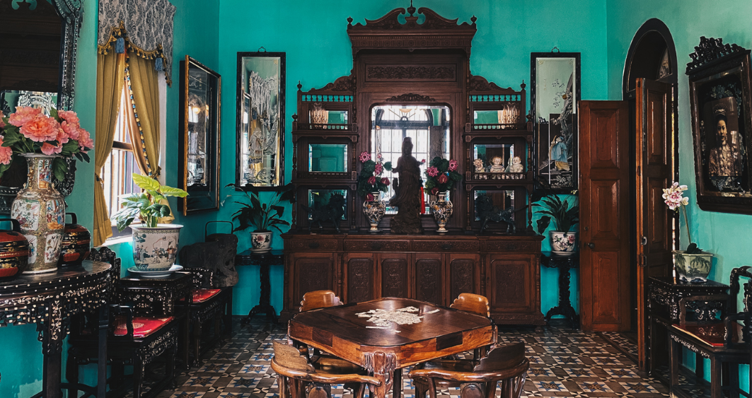 Nhà cổ Pinang Peranakan mang đậm kiến trúc Trung Hoa và Châu Âu hòa trộn