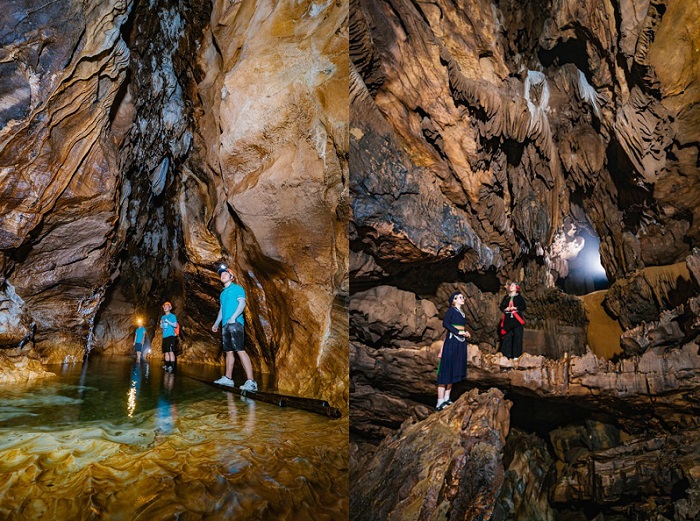 Làn nước trong vắt tại hang Bó Mỳ Hà Giang