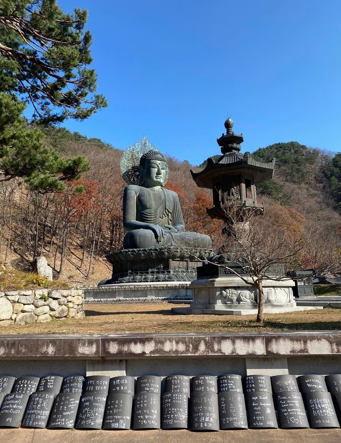 Mùa xuân Hàn Quốc nên đi đâu, Tượng Phật ngồi bằng đồng trong chùa Sinheungsa