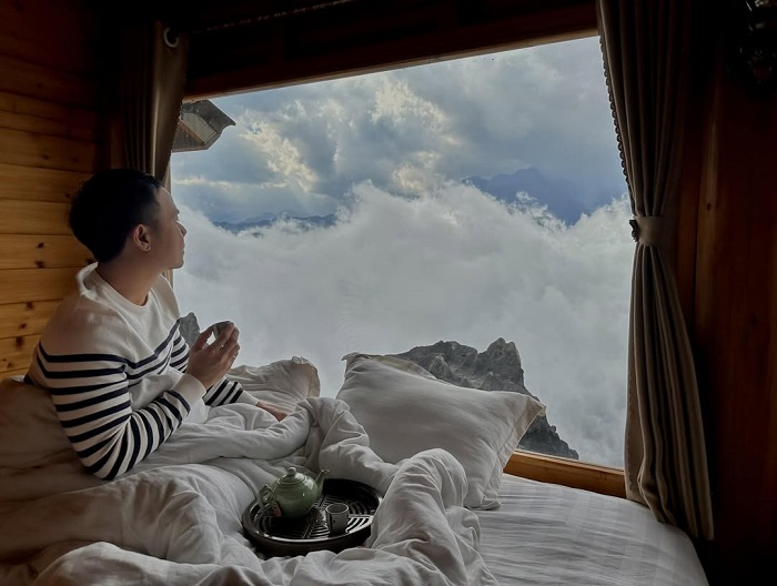 Du lịch bảng Hang Đá Sapa, ngắm biển mây từ trong homestay