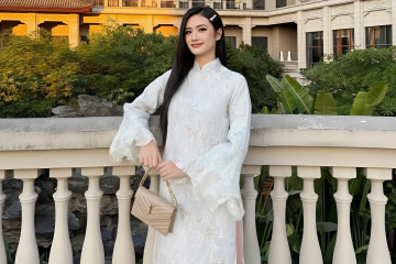 Hoa hậu Ý Nhi diện áo dài cách tân du xuân Đà Nẵng