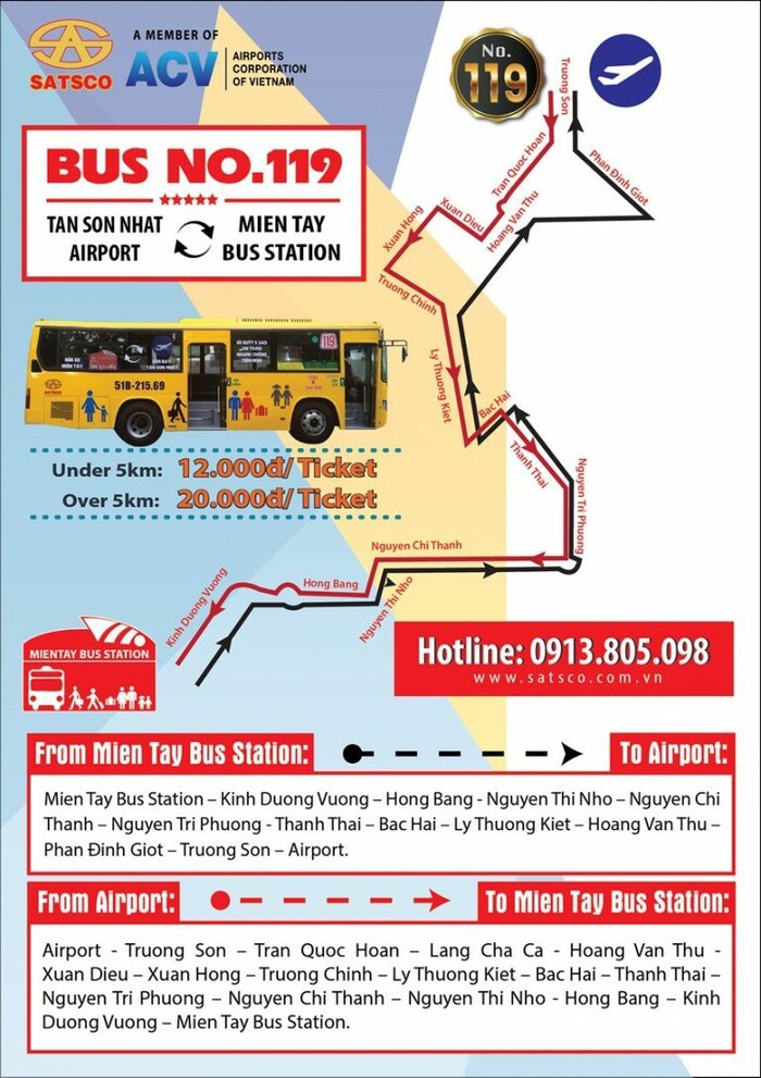 Tổng hợp các tuyến xe bus đi sân bay Tân Sơn Nhất