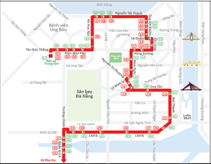 Thông tin chi tiết từ A-Z các tuyến xe bus đi sân bay Đà Nẵng