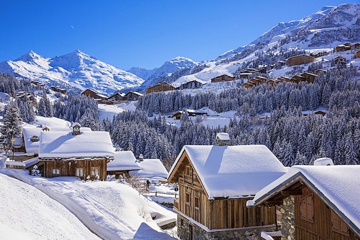 Địa điểm trượt tuyết ở Val Thorens, Pháp.