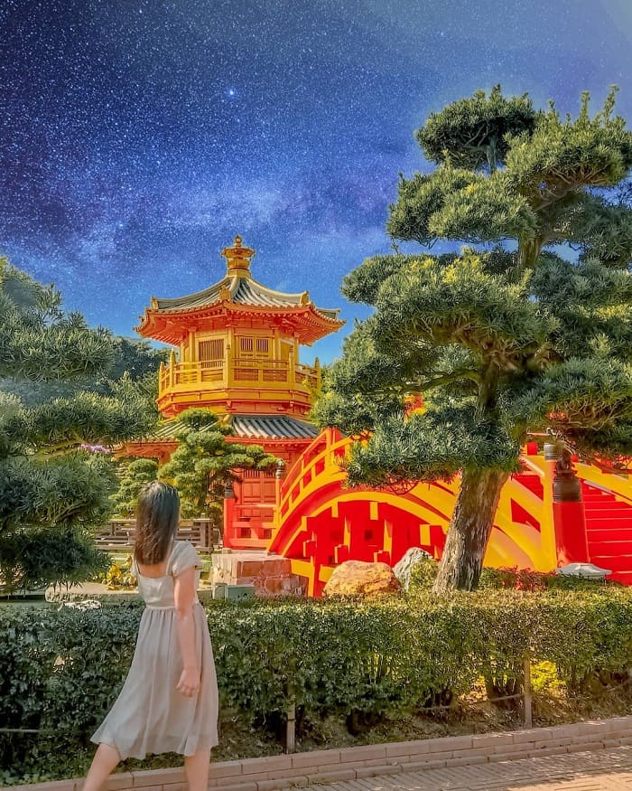 toà nhà cầu vồng Hồng Kông - vườn Nan Lian